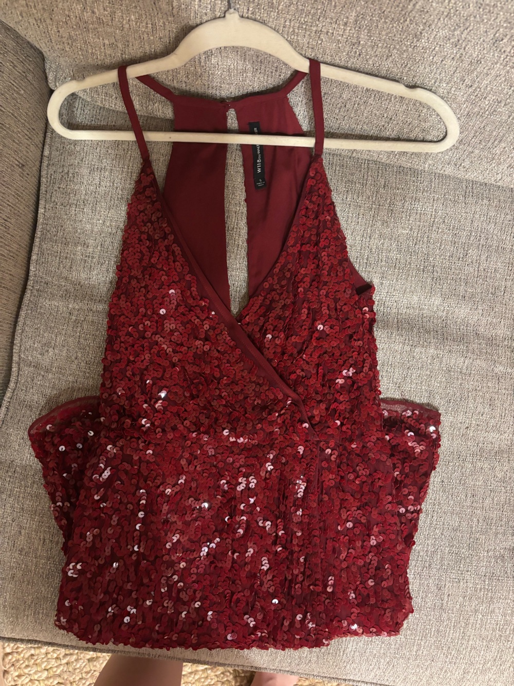 Willow & Clay Burgundy Sequin mini dress